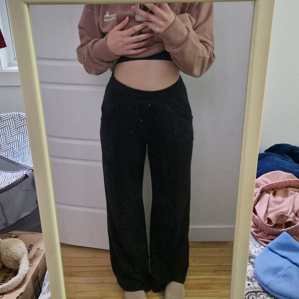 Black joggers wide leg